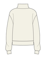 The Womens 1/4 Zip - Off White - Chi50 - Left Chest Stacked - Printed - Teal