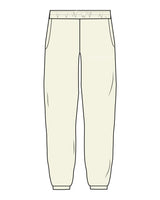 The Mens Sweatpants - Butter - Core Reform - Left Leg Stacked - Printed - White