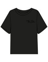 The Midweight Crop Tee - Black - The Stu - Left Chest - Printed - Tone on Tone