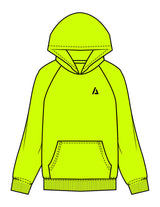 The Mens Hoodie - Neon Yellow - ALTORA - Left Chest Icon & Center Back - Printed - Black