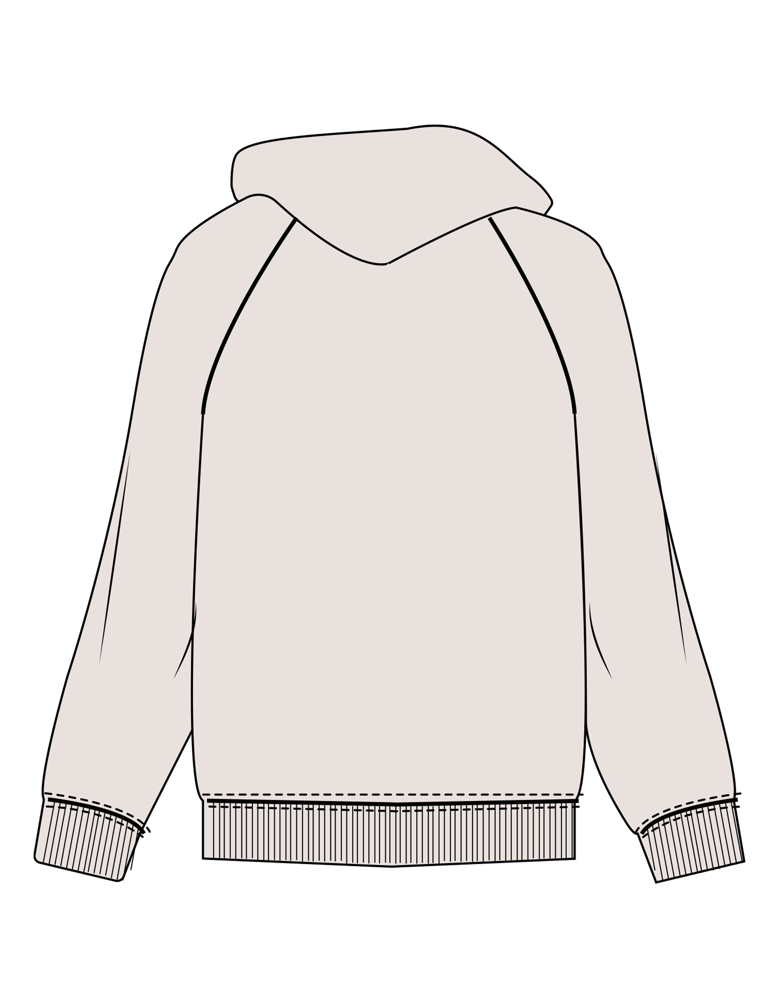 The Womens Hoodie - Bone - Neighborhood Barre - Left Chest Stacked "LOCATION" - Embroidered - Aubergine