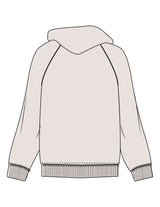 The Womens Hoodie - Bone - Neighborhood Barre - Left Chest Stacked "LOCATION" - Embroidered - Aubergine