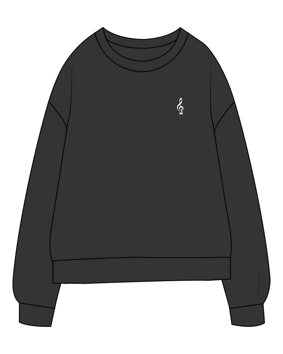 The Midweight Unisex Crewneck - Washed Black - SOUL YOGA - Left Chest - Printed - Off White