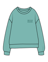 The Midweight Unisex Crewneck - Washed Mint - HiLo - Left Chest & Back Stacked - Printed - Tone on Tone