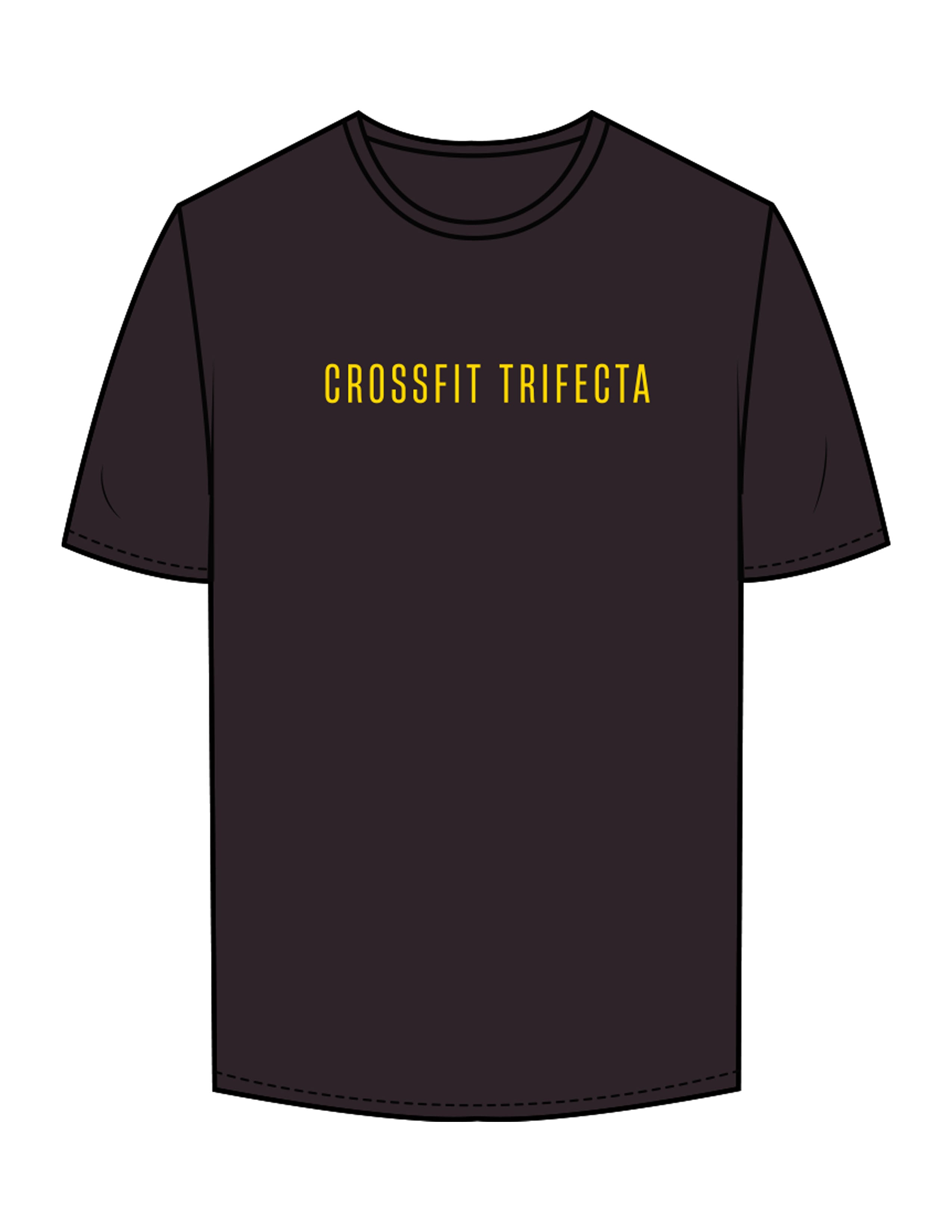 The Mens Tee - Charcoal - Crossfit Trifecta - Center Chest & Full Back - Printed - Full Color