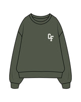 The Mens Crewneck - Cypress - Corefire - Left Chest "CF" - Printed - Full Color