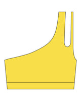 The One Shoulder Bra - Yellow- Uprise Hot Yoga - Center Back - Printed - Black