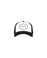The Foam Trucker - White / Black - DiffEyewear - Center Crown EST - Printed - Black