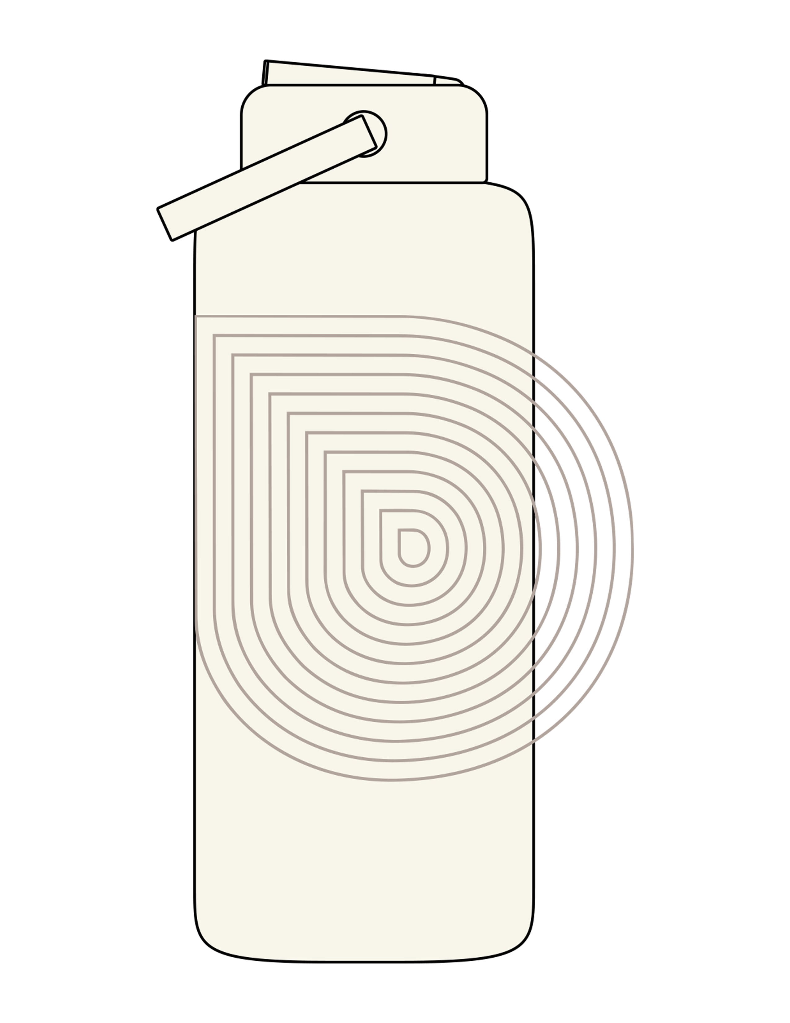 The Wide Mouth Water Bottle - Off White - Drench - Center Body Icon - Printed - Tone on Tone