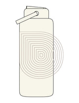 The Wide Mouth Water Bottle - Off White - Drench - Center Body Icon - Printed - Tone on Tone