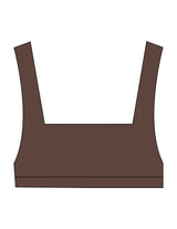 The Box Cut Bra - Cafe - The Refinery Fitness Studio - Center Back - Printed - Off White