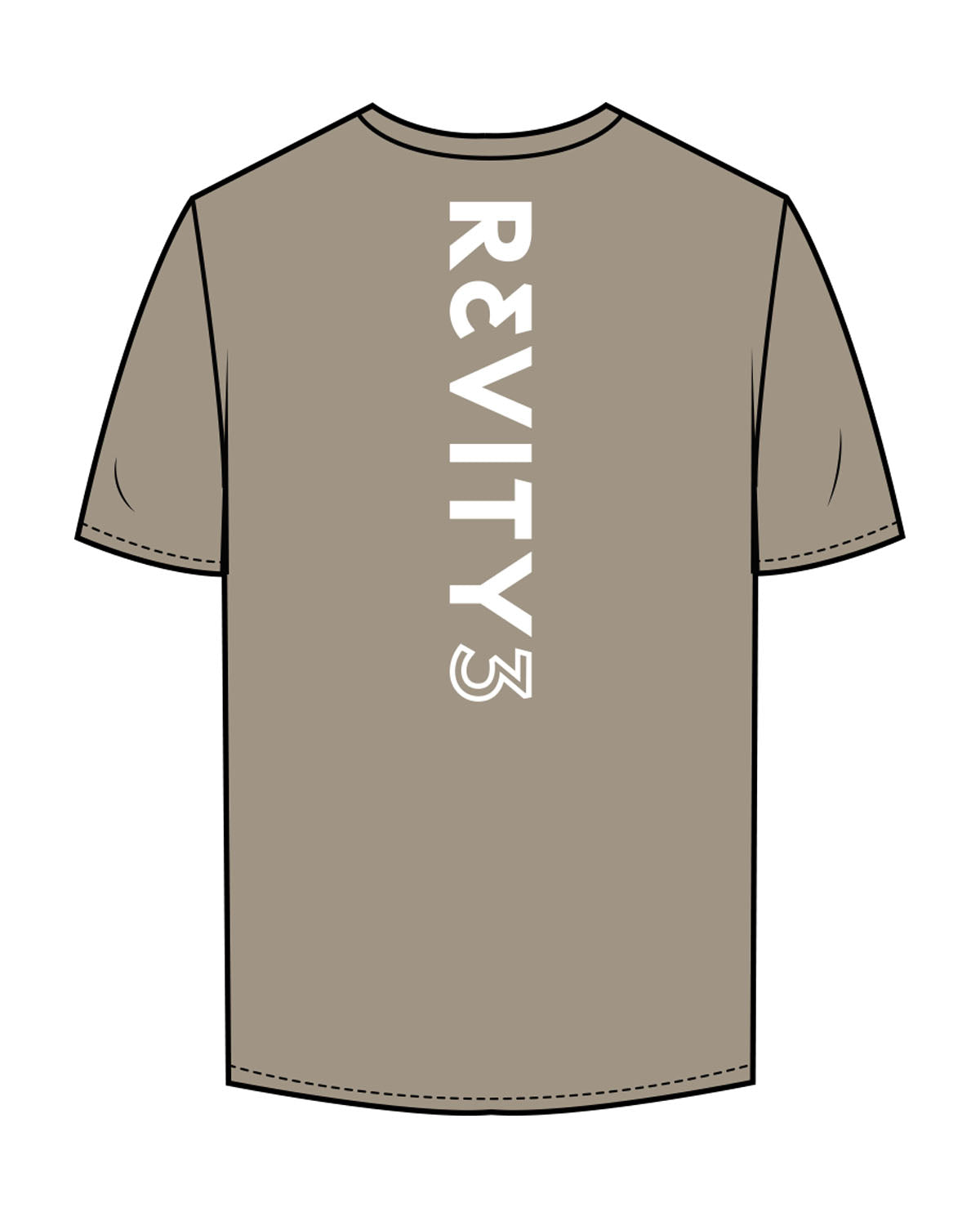 The Mens Tee - Eucalyptus - REVITY3 - Left Chest & Back Center - White