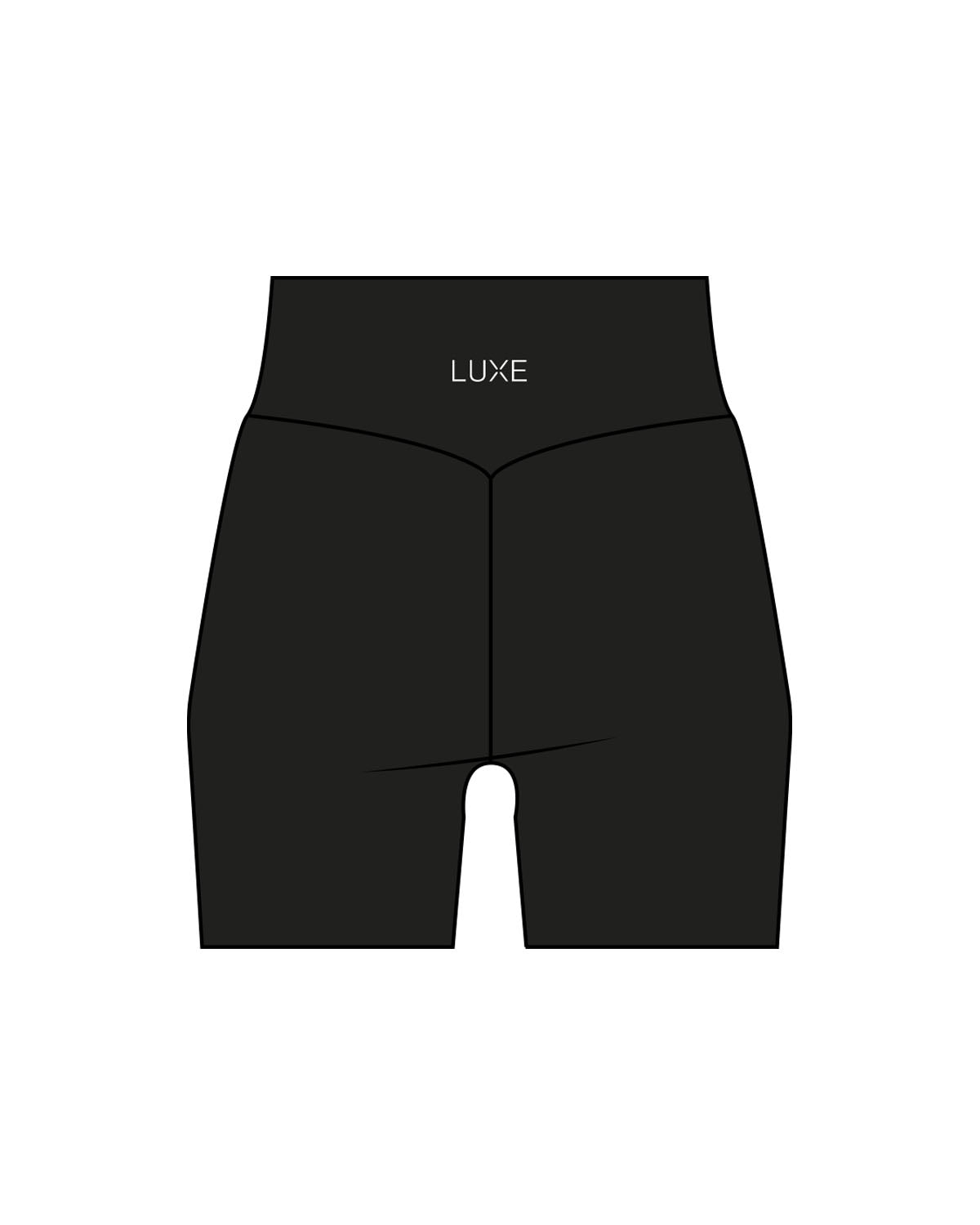 The Basic Short - Black - Lagree Luxe - Back Waistline - Printed - White