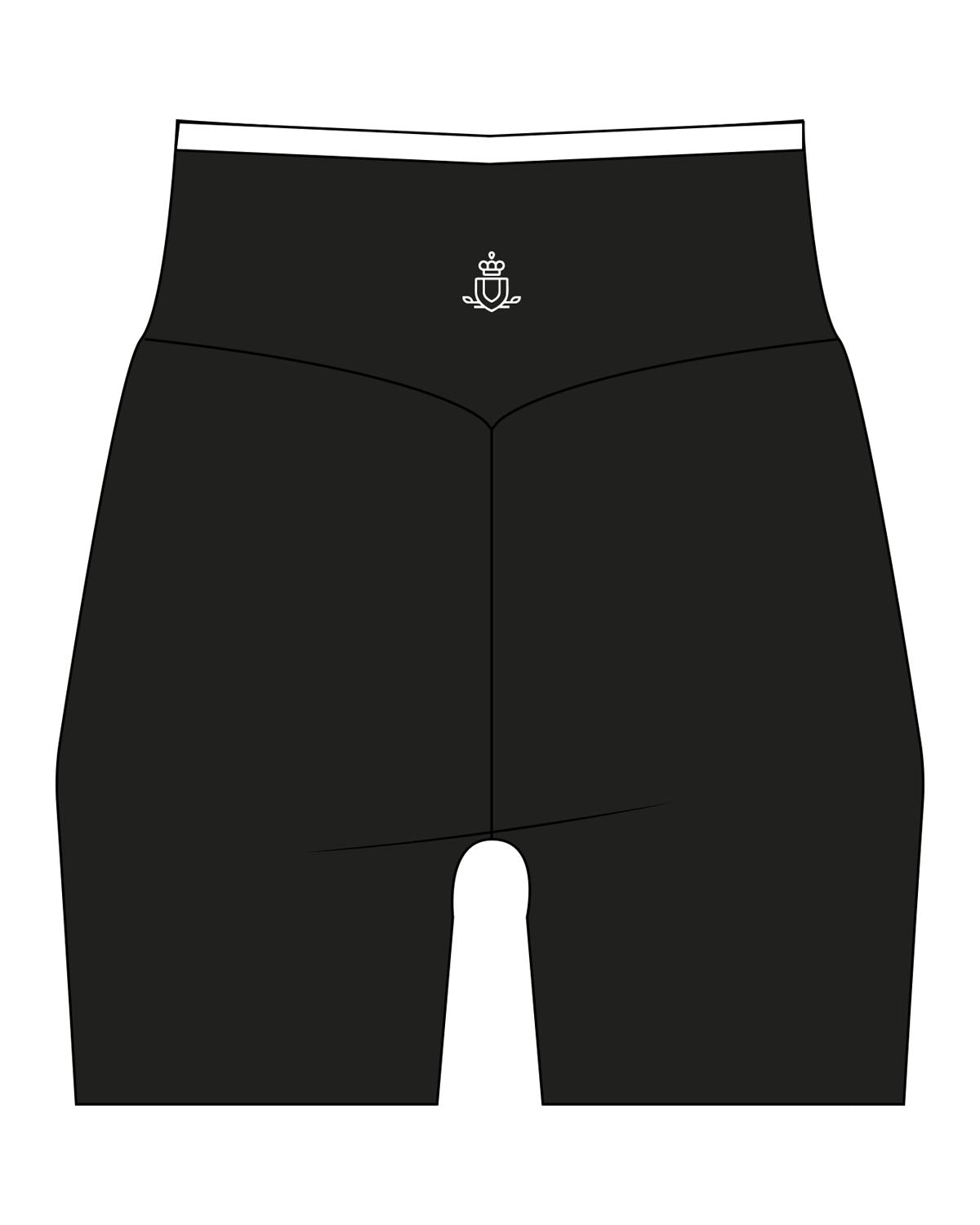 The Piped Crossover Short - Black - Spa Kingston - Front & Back Waistline - White