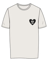 The Womens Tee - Bone - Powerhouse Fitness - Left Chest Heart & Back Stacked - Printed - Black