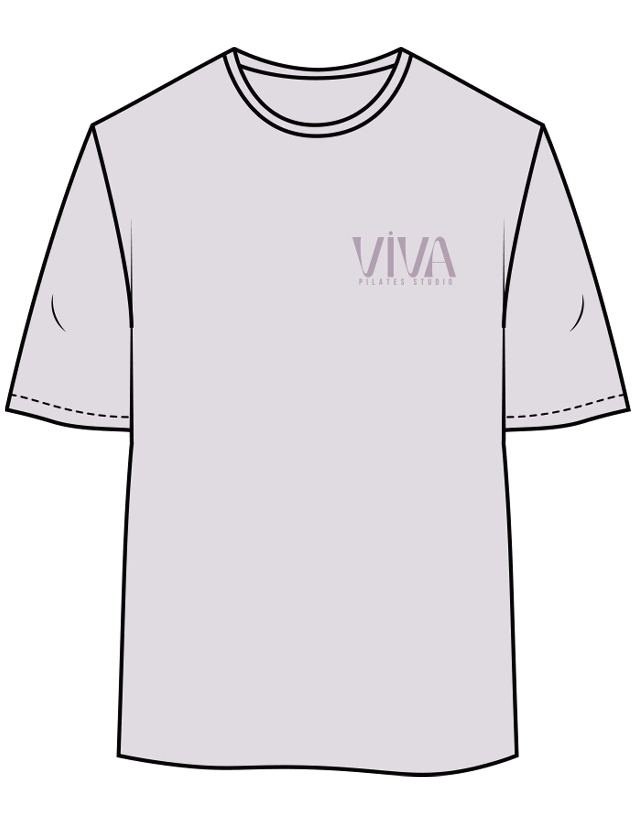 The Womens Oversized Tee - Orchid - Viva Pilates - Left Chest Stacked - Printed - Tone on Tone