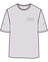 The Womens Oversized Tee - Orchid - Viva Pilates - Left Chest Stacked - Printed - Tone on Tone