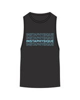 The Scoop Muscle Tank - Charcoal - Instaphysiques - Center Chest Stacked - Blue