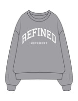 The Mens Crewneck - Heather - Refined Movement - Center Chest Stacked - Printed - White
