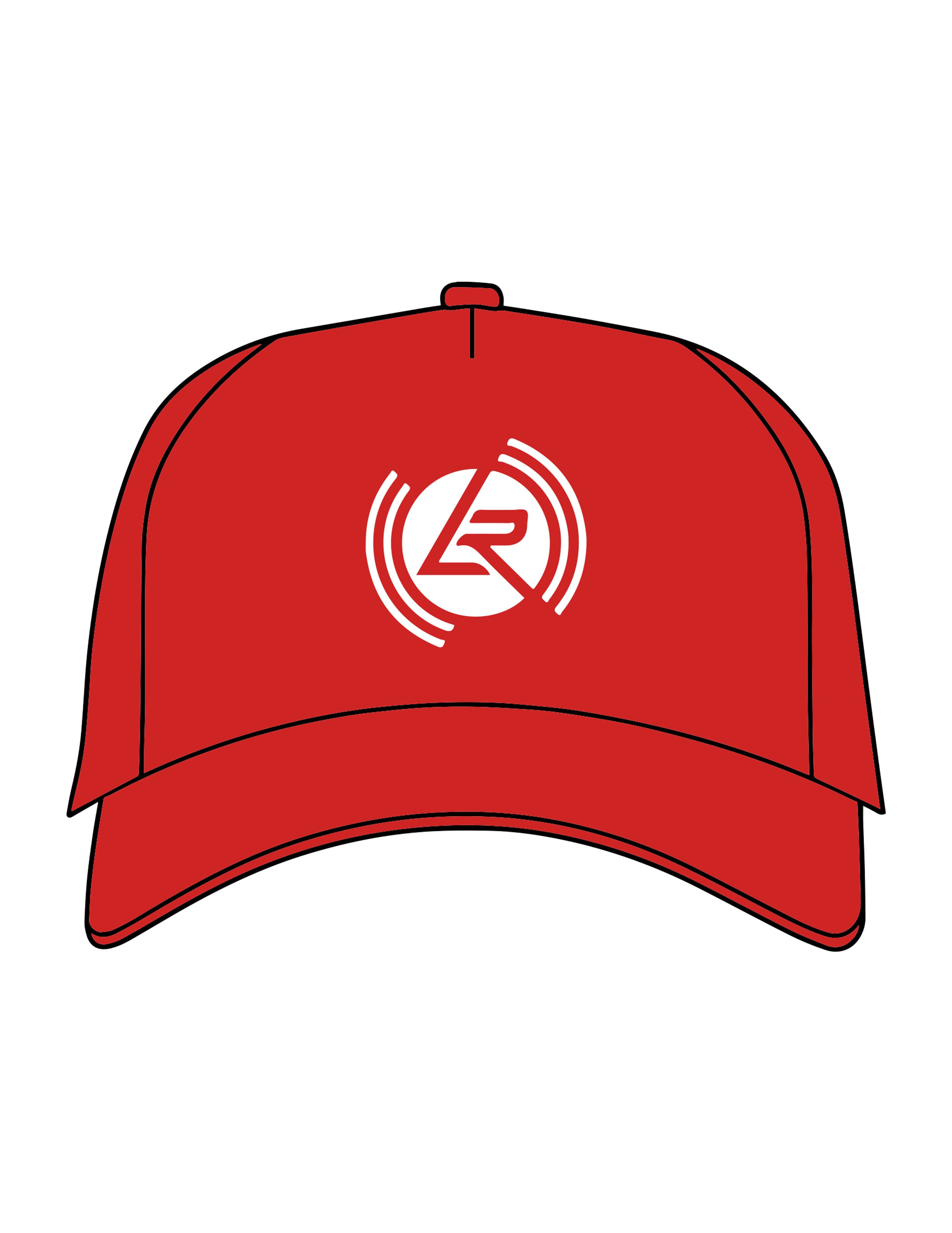 The 5 Panel Trucker Hat - Red - Lagree Red - Center Crown - Printed - White