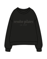 The Mens Crewneck - Black - Revolve Pilates - Center Chest & Back Neckline - Printed - Charcoal