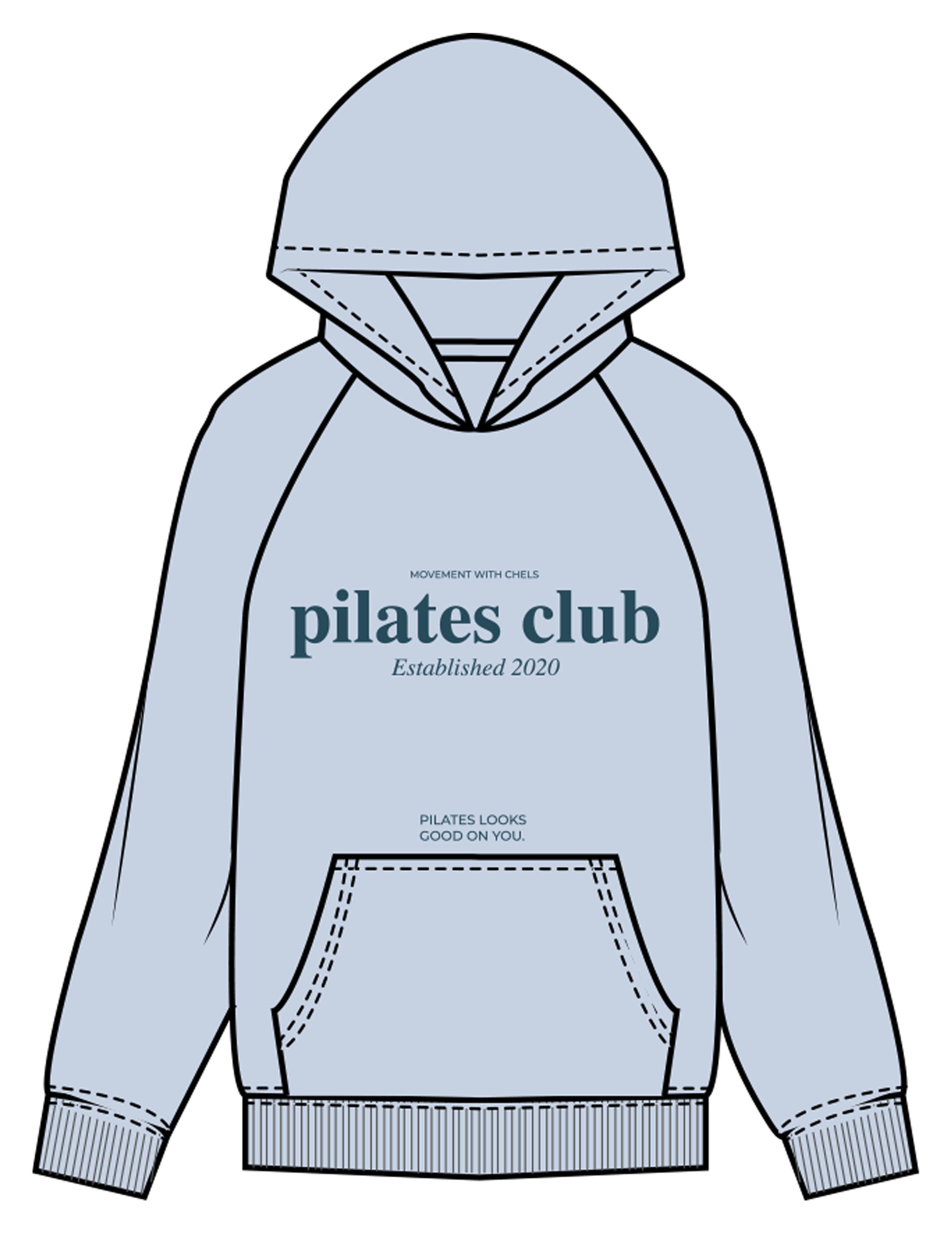 The Mens Hoodie - Powder - Movement With Chels - Center Chest Stacked & Upper Pocket - Printed - Dark Blue