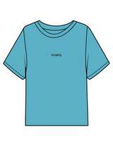 The Midweight Crop Tee - Turquoise - Barnes. The Label - Center Chest & Back Stars - Printed - Full Color