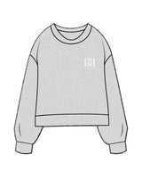 The Womens Heavyweight Crop - Heather - Barre Ripple - Left Chest & Back Stacked - Printed - White