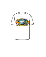 The Mens Tee - White - Swamis Core - Left Chest Stacked & Back Image - Printed - Full Color