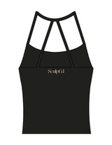 The Womens Sporty Tank - Black - Sculpt'd Studios - Center Back - Printed - Cream