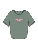 The Crop Tee - Sage - SWS - Center Chest Stacked - Printed - Full Color