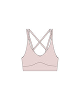 The Strappy Bra - Pink - Vibe Hot Yoga & Pilates - Back Stacked - Printed - White