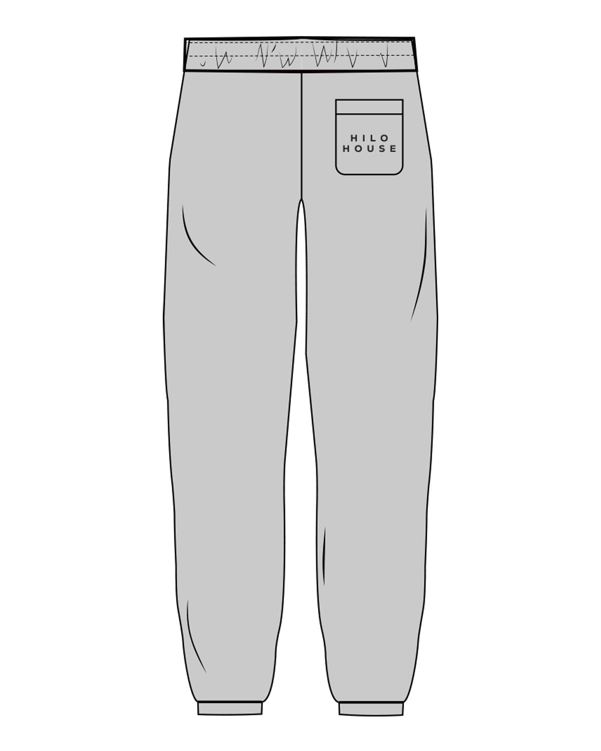 The Mens Sweatpants - Storm - HiLo - Back Right Pocket - Printed - Charcoal