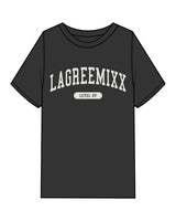 The Mens Heavyweight Tee - Washed Black - Lagreemixx Retail - Chest Arc Stacked - Back Neckline - Printed - Washed Bone