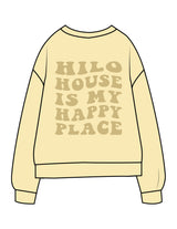 The Midweight Unisex Crewneck - Washed Yellow - HiLo - Left Chest & Back Stacked - Printed - Tone on Tone