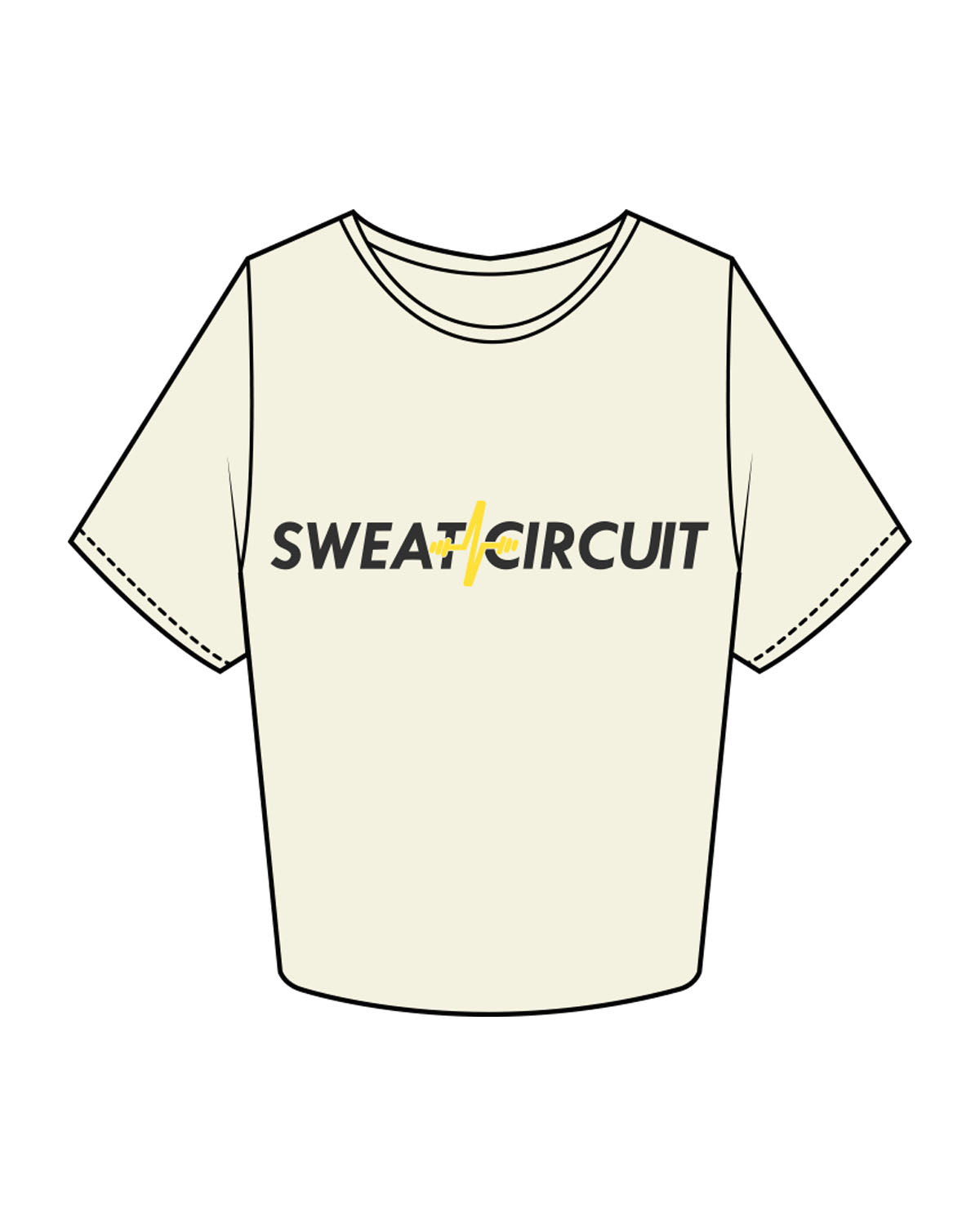 The Crop Tee - Butter - Sweat Circuit - Center Chest - Printed Full Color