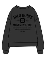 The Midweight Unisex Crewneck - Washed Black - HiLo - Center Chest & Back Stacked - Printed - Tone on Tone