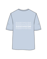 The Womens Oversized Tee - Powder - Instaphysiques - Center Chest Stacked & Back Stacked - White