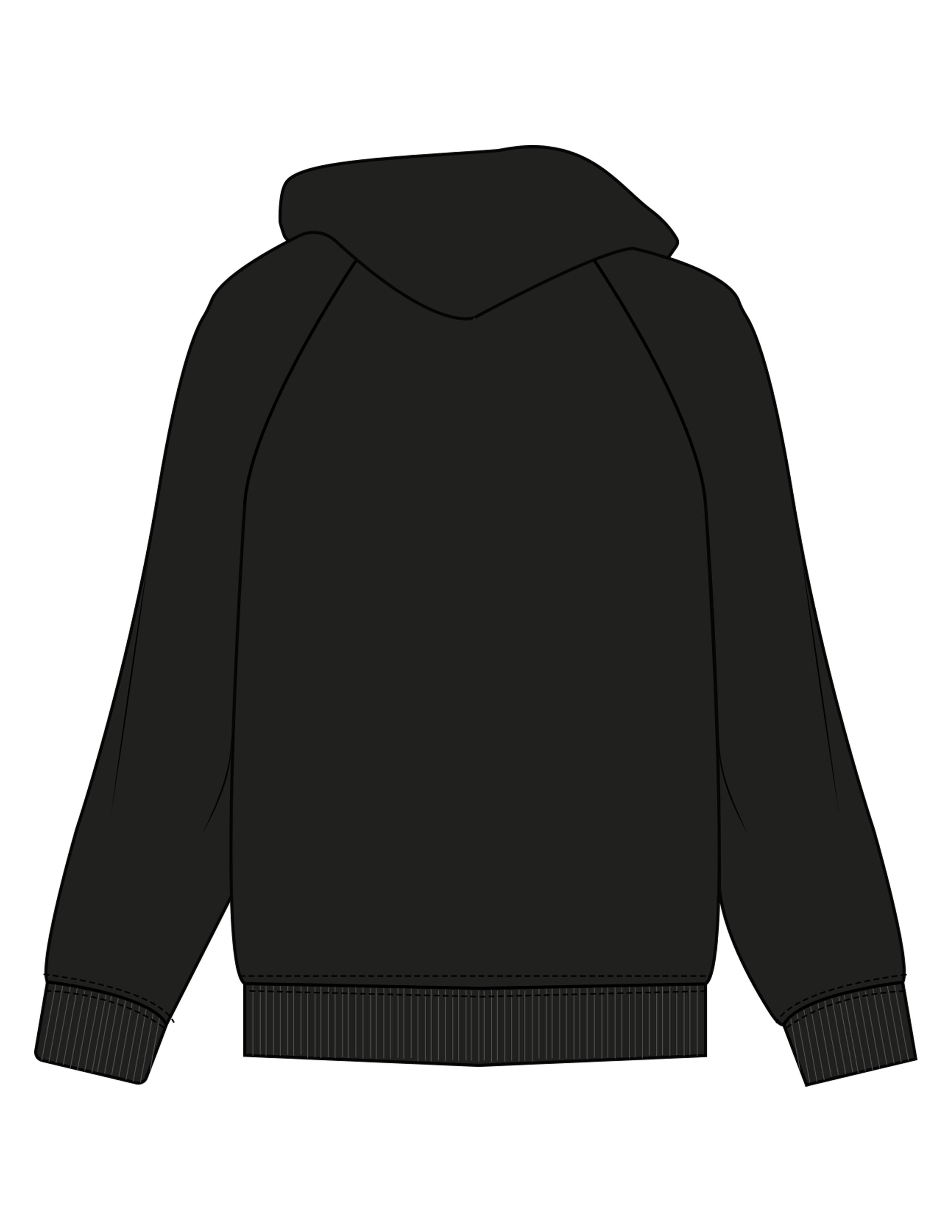 The Mens Classic Hoodie - Black - Core Strong - Front Pocket - Printed - White