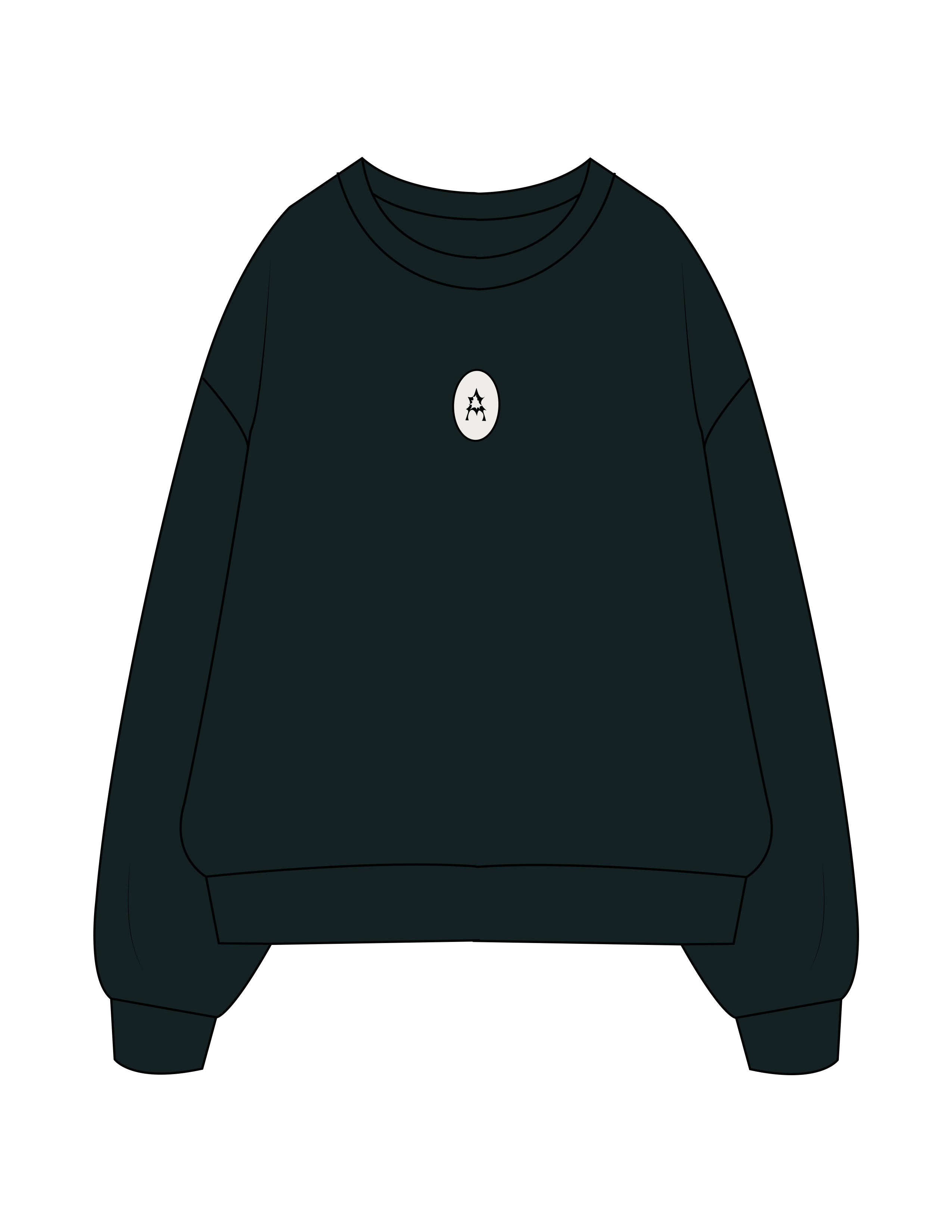 The Mens Crewneck - Pine Green - Activate House - Center Chest Oval - Embroidered - Full Color