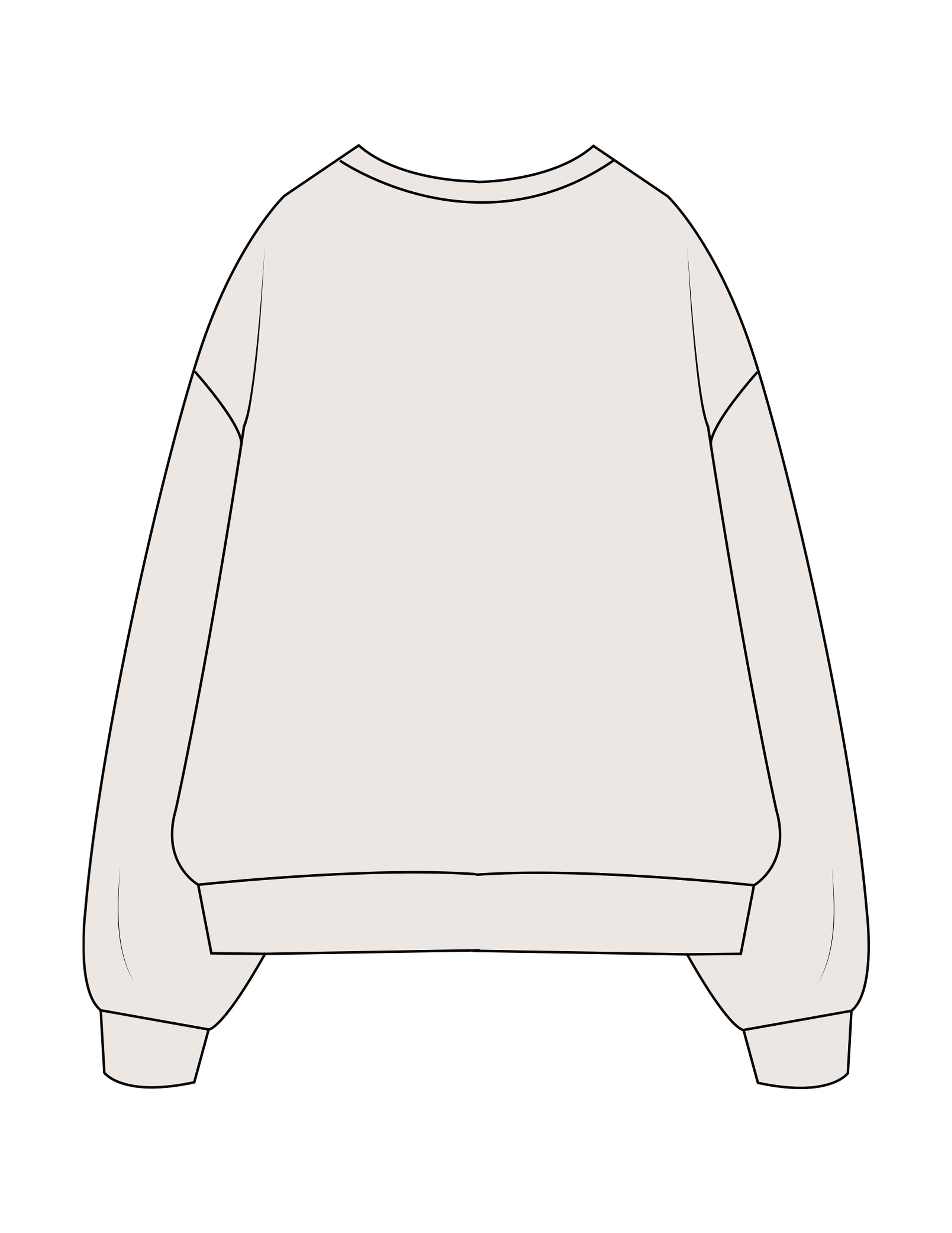 The Mens Crewneck - Bone - Lucky Penny - Center Chest Stacked - Embroidered - Light Brown