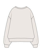 The Mens Crewneck - Bone - Lucky Penny - Center Chest Stacked - Embroidered - Light Brown