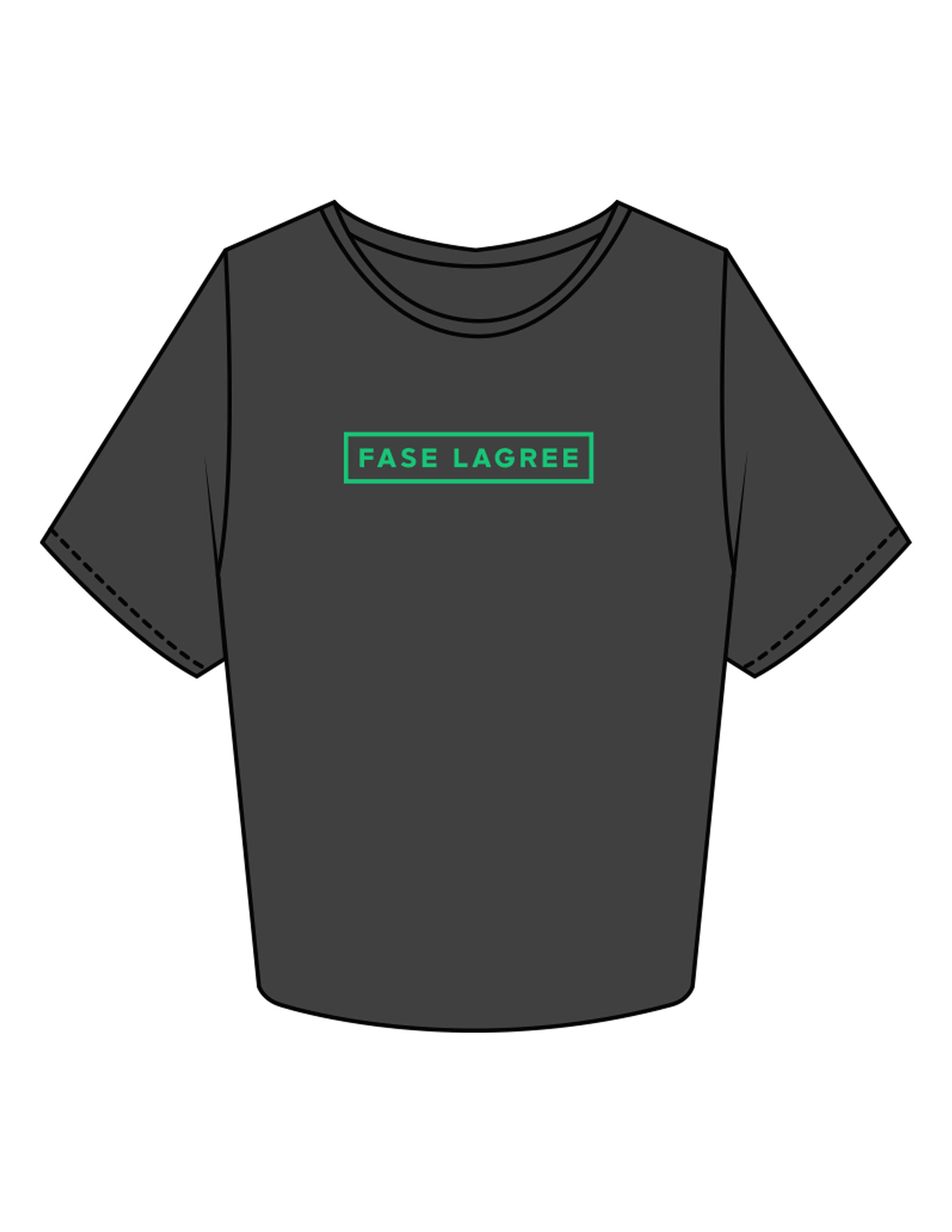 The Crop Tee - Charcoal - Fase Lagree - Center Chest - Printed - Emerald
