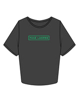 The Crop Tee - Charcoal - Fase Lagree - Center Chest - Printed - Emerald