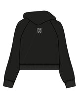 The Womens Lightweight Cropped Hoodie - Black - Heat Bootcamp - Center Chest & Upper Back - Printed - White