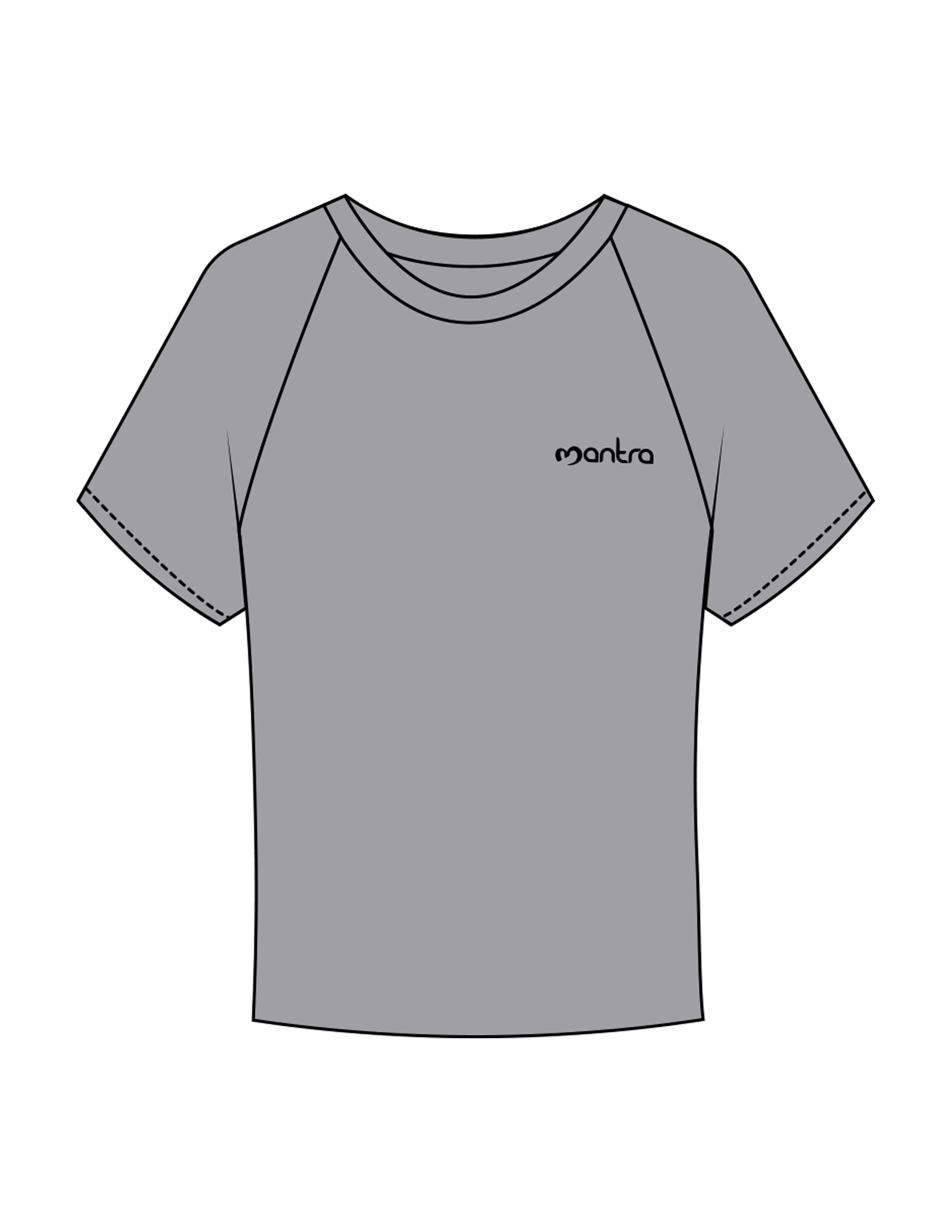 The Micro Rib Baby Tee - Heather - Mantra - Left Chest - Printed - Black