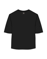 The Oversized Crop Tee - Black - 31Theraphy - Left Chest & Back Center Neckline - Bone