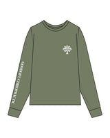 The Unisex Midweight Long Sleeve - Hemp - Goodlife Chiropractic - Left Chest & Right Sleeve - White