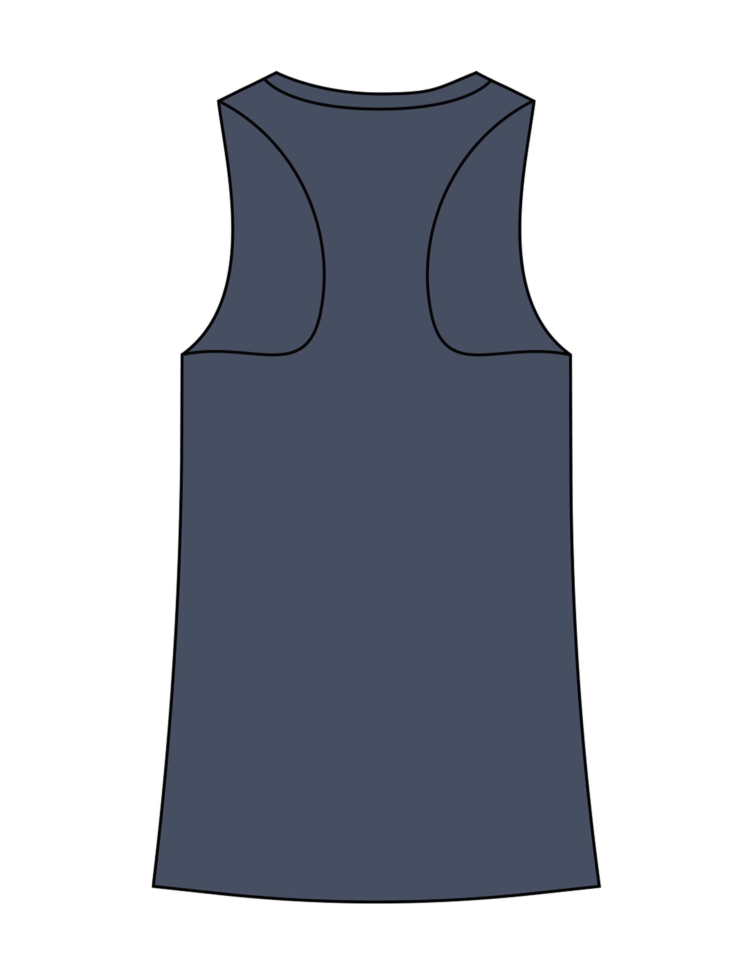 The Womens Full Length Tank - Indigo - Rebel Ride - Chest Image Stacked - Printed - Full Color
