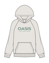 The Womens Hoodie - Washed Bone - OCWC - Chest Stacked - Printed - Leaf